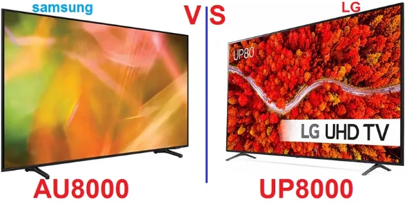 مقایسه تلویزیون سامسونگ AU8000 و تلویزیون ال جی UP8000