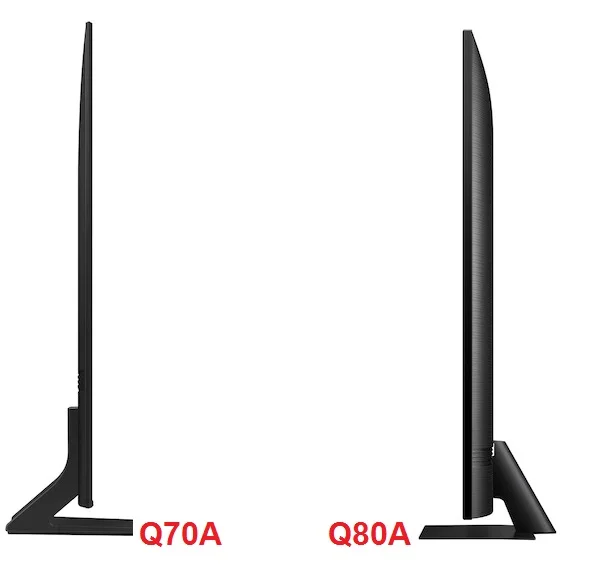 میزان ضخامت تلویزیون Q80A و Q70A