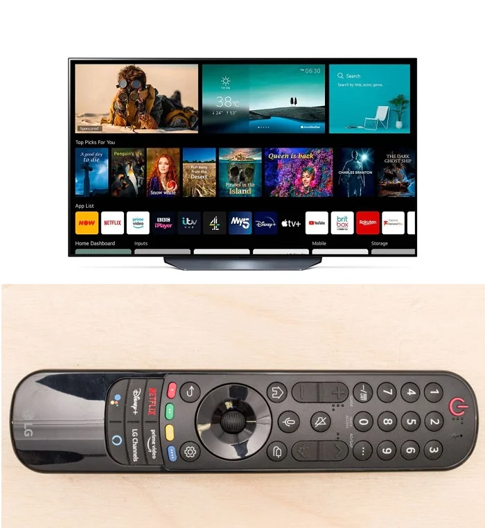 قابلیت های هوشمند در تلویزیون اولد B1 مدل 2021 با سیستم عامل WebOS و ریموت کنترل MR21