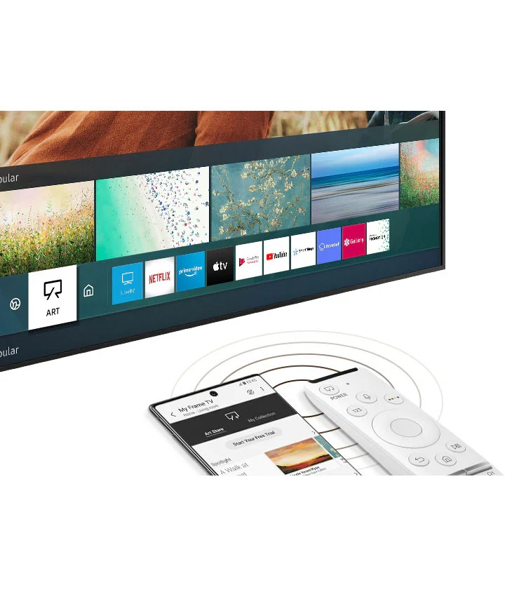 ویژگی Screen Mirroring در تلویزیون 65 اینچ سامسونگ فریم 4K اسمات مدل 65LS03T