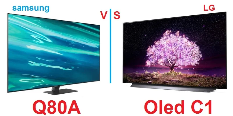 مقایسه تلویزیون اولد ال جی C1 و تلویزیون سامسونگ Q80A
