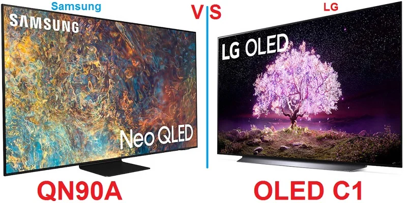 مقایسه تلویزیون اولد ال جی C1 و تلویزیون سامسونگ QN90A