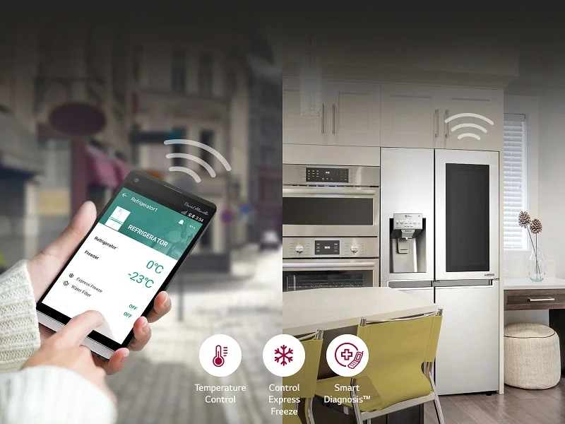 هوشمند با Smart ThinQ در یخچال فریزر ساید بای ساید 247 ال جی