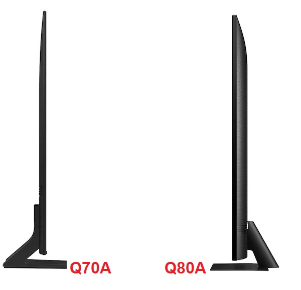 میزان ضخامت تلویزیون Q80A و Q70A